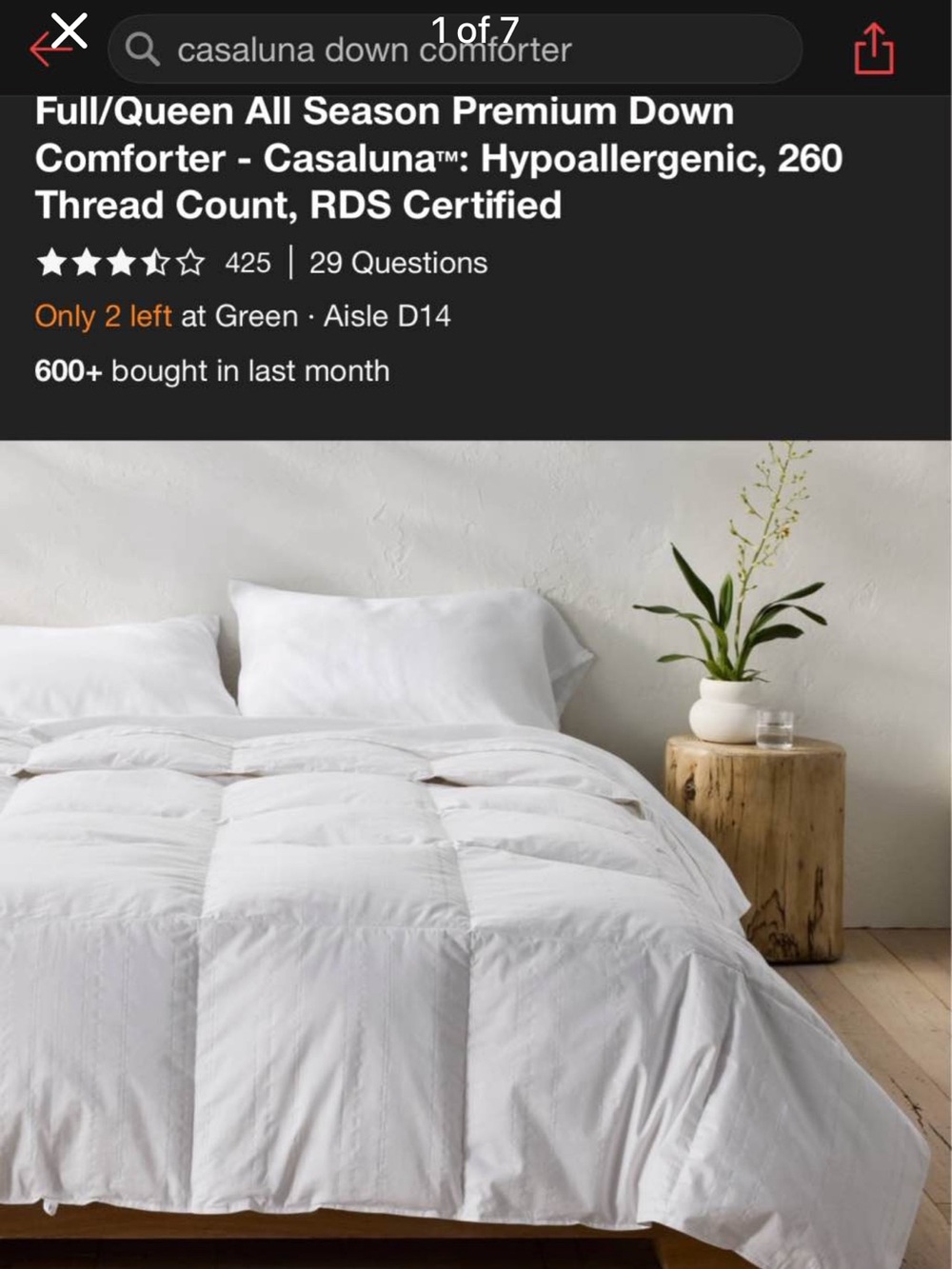 Casaluna White Down Comforter - Lightweight All-Season